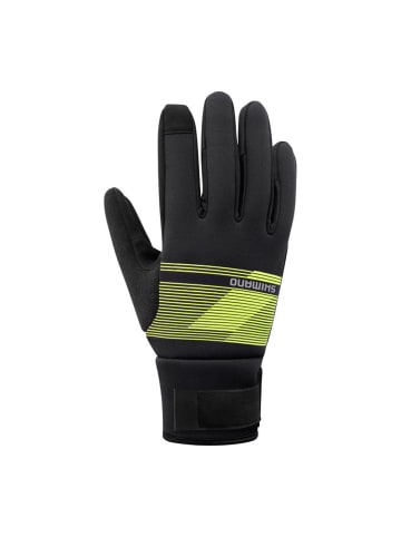 SHIMANO Fahrrad-Handschuhe WINDBREAK Thermal in Schwarz-Gelb