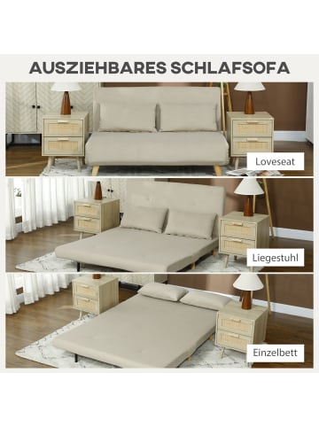 HOMCOM Schlafsofa-130L x 78B x 79H cm-Beige
