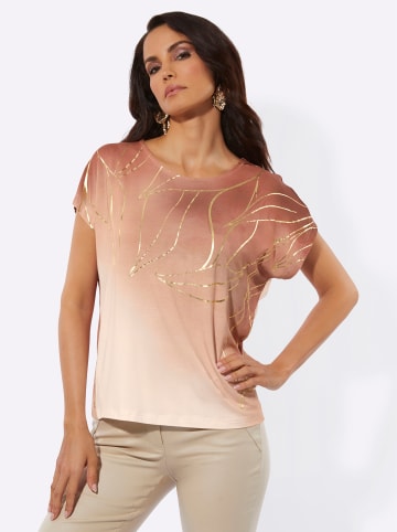 creation L Druck-Shirt in ecru-papaya-bedruckt