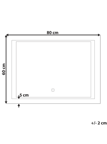Beliani Badezimmerspiegel EYRE in Silber - (W) 80 x (H) 60 x (L) 4 cm