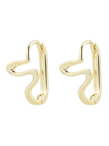 Adeliás Damen Ohrringe – Klappcreole aus 925 Silber in gold