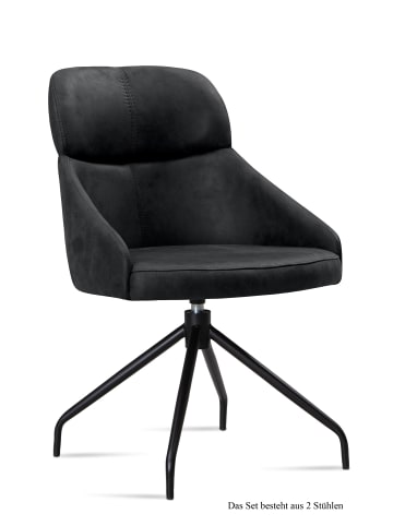58 aufm Kessel ESSZIMMERSTUHL drehbar (2er-Set) Dorian 52x82x63 Schwarz/Anthrazit