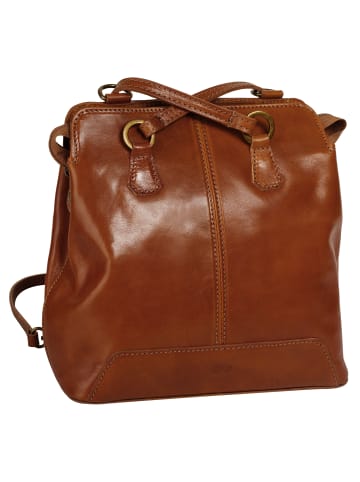 piké Rucksack-Shopper echt Leder in braun