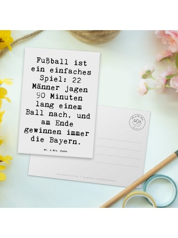 Mr. & Mrs. Panda Postkarte Spruch Fußball Bayern mit Spruch in Weiß