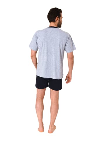 NORMANN kurzarm Schlafanzug Shorty Pyjama - 77277 in blau