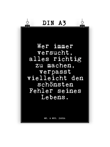Mr. & Mrs. Panda wanddeko Wer immer versucht, alles... mit Spruch in Schwarz