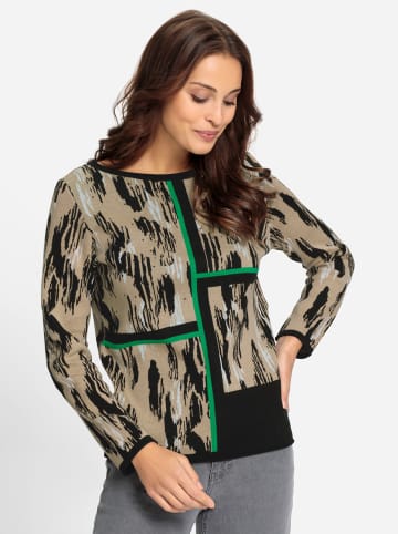 WITT WEIDEN Langarm-Pullover in beige-schwarz-gemustert