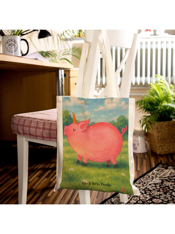 Mr. & Mrs. Panda Jutebeutel Einhorn Schwein Design ohne Spruch in Weiß