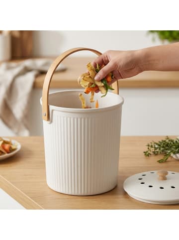 relaxdays Küchen-Komposteimer in Weiß - 5,6 Liter