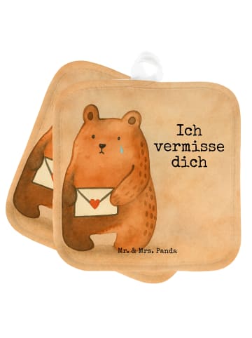 Topflappen Bär Vermissen Design mit Spruch in Weiß