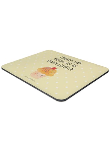 Mr. & Mrs. Panda Mouse Pad Cupcake mit Spruch in Gelb Pastell