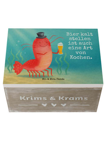 Mr. & Mrs. Panda Holzkiste Hummer Weizen Design mit Spruch in Weiß