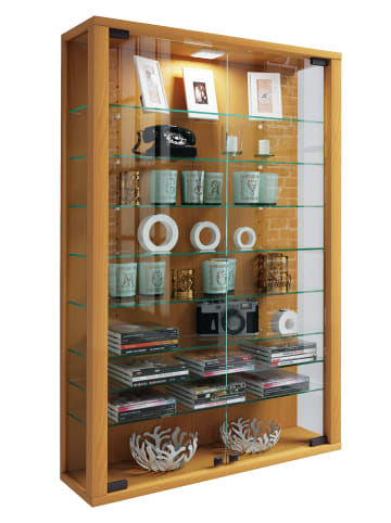 VCM Wandvitrine Hängevitrine Glasvitrine Vitrosa Mini in Buche
