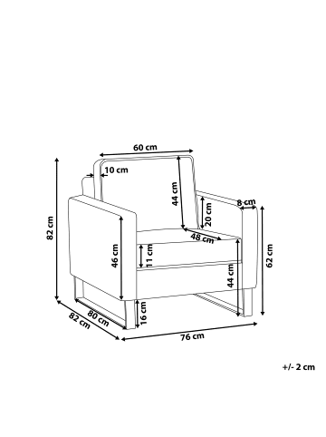 Beliani Sessel VIND in Grau - (W) 76 x (H) 82 x (L) 82 cm