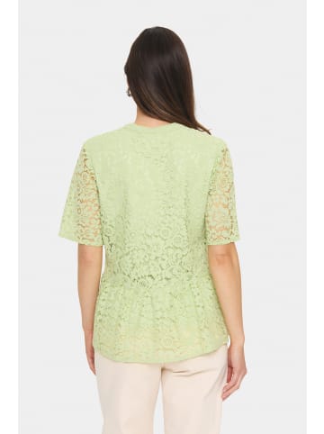 SAINT TROPEZ Kurzarm-Bluse ZannaSZ Gerade Passform in Smoke Green