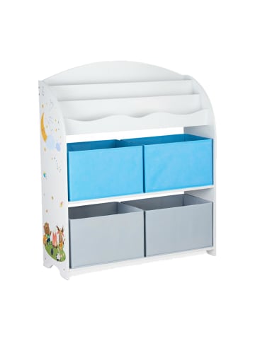 relaxdays Kinderregal Lagerfeuer in Bunt - (B)82,5 x (H)98 x (T)30 cm