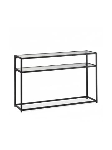 relaxdays Konsolentisch Metall/Glas in Schwarz - (B)110 x (H)70 x (T)30 cm
