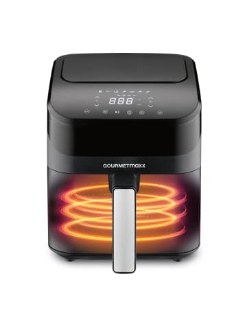 Gourmet Maxx Heißluft-Fritteuse Digital 4l 1400W schwarz Schwarz