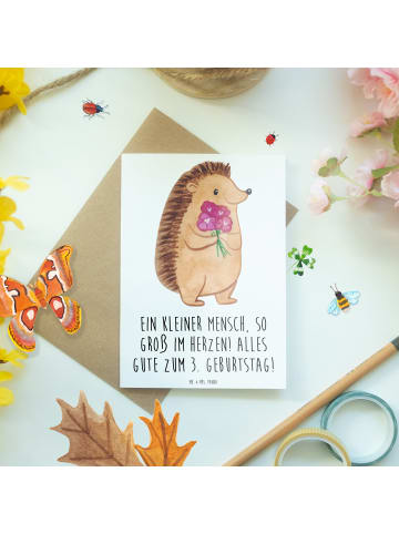 Mr. & Mrs. Panda Klappkarte 3. Geburtstag Herz mit Spruch in Weiß