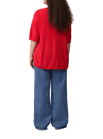 QS Strickpullover kurzarm in Rot