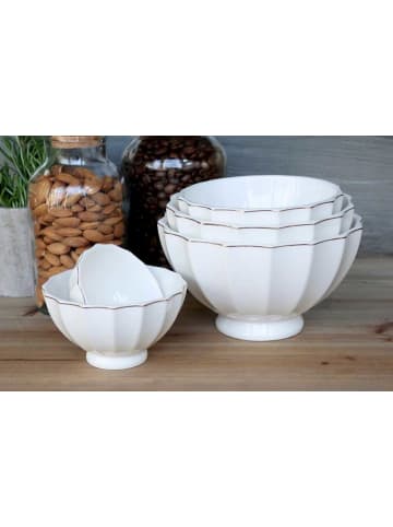 Chic Antique Schalenset ARÉS Weiß mit Goldrand 5er Set