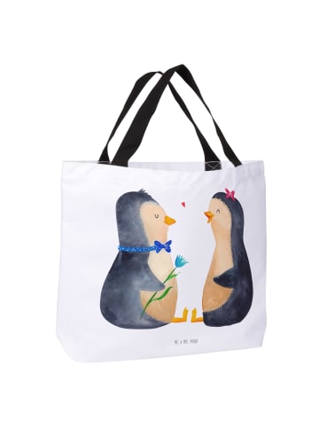 Mr. & Mrs. Panda Shopper Pinguin Pärchen ohne Spruch in Weiß