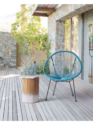 Beliani Cocktailsessel ACAPULCO II in Blau/Schwarz - (W) 70 x (H) 87 x (L) 90 cm