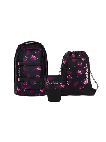 Satch Schulrucksack-Set PACK "Mystic Nights" 3-teilig in Schwarz/Rosa