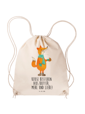 Mr. & Mrs. Panda Rucksackbeutel Fuchs Keks mit Spruch in Creme