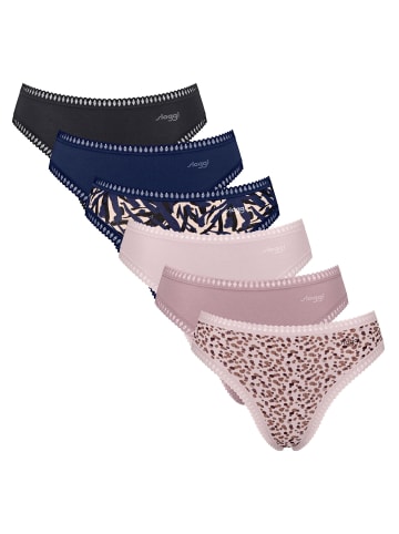 Sloggi Slip 6er Pack in Blau/Rosa