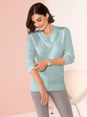 Sieh an! 2-in-1-Pullover in kalkmint-meliert