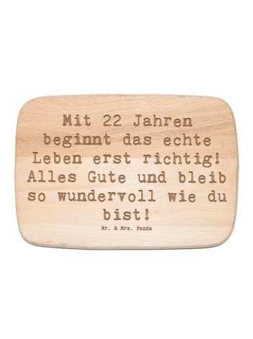 Mr. & Mrs. Panda Holzbrett Spruch 22. Geburtstag mit Spruch in Transparent