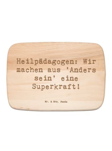 Mr. & Mrs. Panda Holzbrett Spruch Heilpädagogin Superkraft mit S... in Transparent