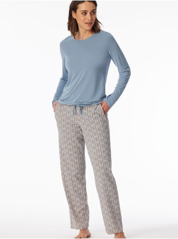 Schiesser Pyjamahose Mix & Relax in blau, beige