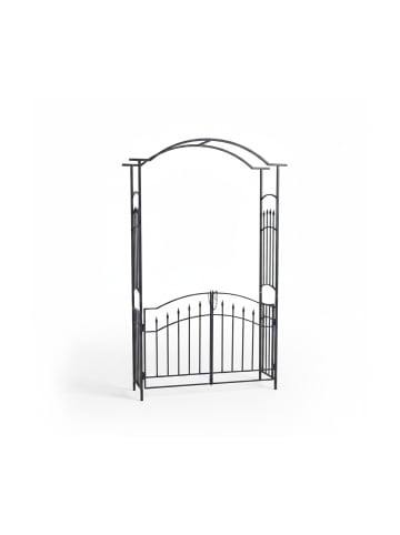 relaxdays Rosenbogen "Tor" in Schwarz - (B)140 x (H)216 x (T)40 cm