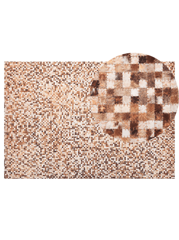 Beliani Patchwork TORUL in Braun/Beige - (W) 140 x (H) 1 x (L) 200 cm