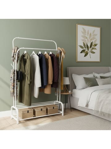 relaxdays Kleiderständer in Weiß - (B)110 x (H)146 x (T)33 cm