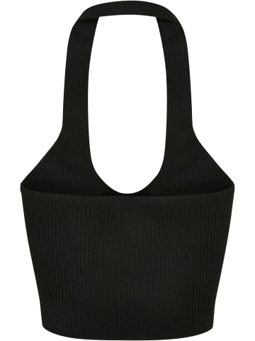 Urban Classics Urban Classics Damen Ladies Rib Knit Crossed Neckholder Top in black