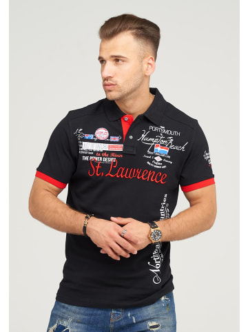 behype Poloshirt LANAY in Schwarz-Rot