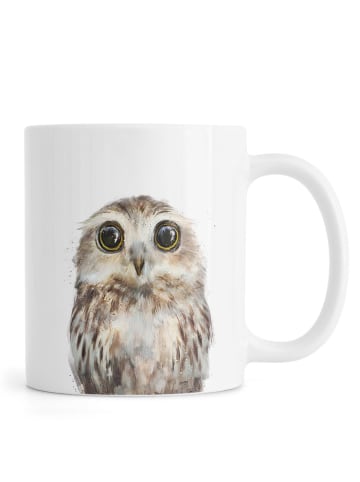 Juniqe Tasse "Little Owl" in Braun & Weiß