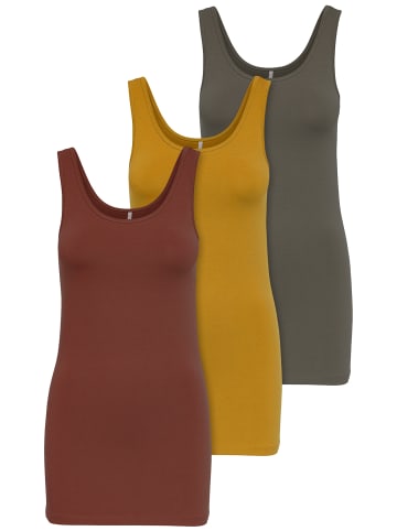 ONLY 3er-Set New Long Tank Top in Mix 3