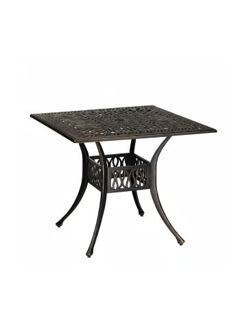 relaxdays Gartentisch in Schwarz/ Bronze- (B)90 x (H)75 x (T)90 cm