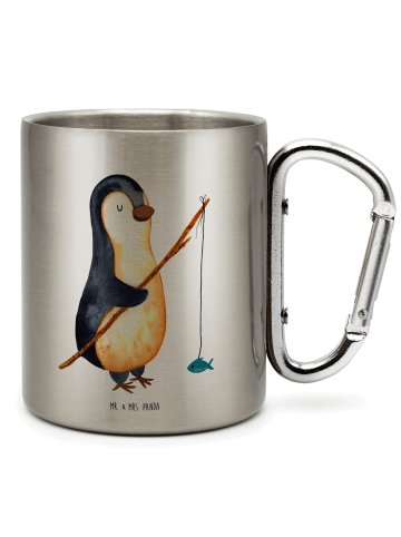 Mr. & Mrs. Panda Isolierbecher Pinguin Angler ohne Spruch in Silber