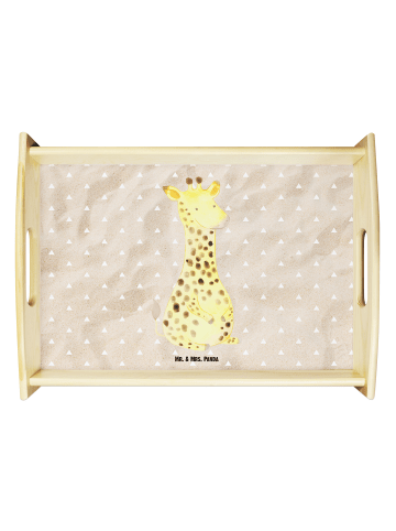Mr. & Mrs. Panda Tablett Giraffe Zufrieden ohne Spruch in Sandig