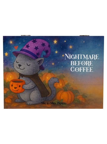 Mr. & Mrs. Panda fotobox Kater Kaffee Design mit Spruch in Weiß