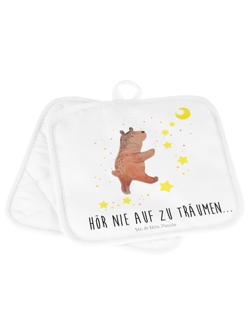 Mr. & Mrs. Panda Backhandschuhe Bär Träume mit Spruch in Weiß
