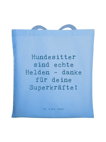Mr. & Mrs. Panda Büchertasche Spruch Hundesitter Helden mit Spruch in Sky Blue