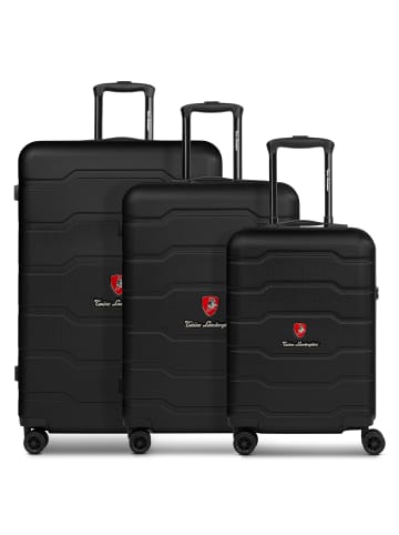 Tonino Lamborghini Bologna 4 Rollen Kofferset 3-teilig in black