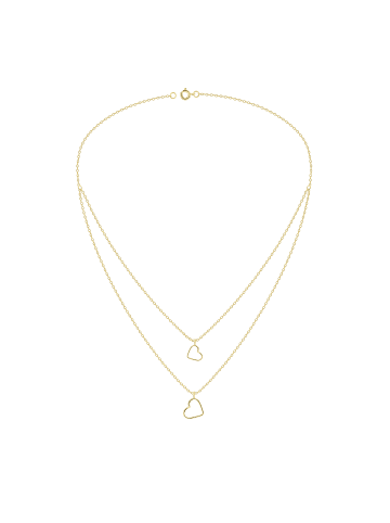 Alexander York Kette Layering-Look HERZ in Gold aus 925 Sterling Silber