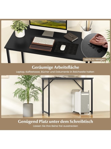 COSTWAY Schreibtisch 100x50x77cm in Schwarz